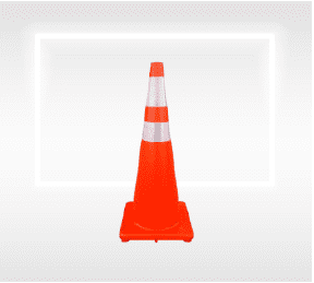 Cono de Tránsito 90 cm con base normal con cinta